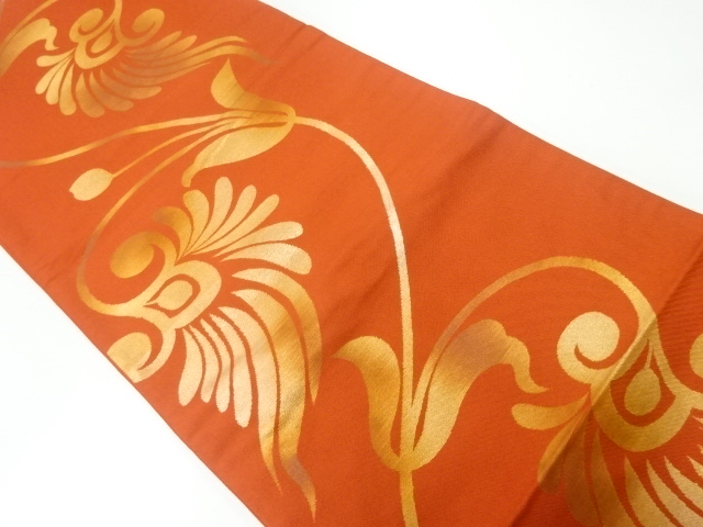 SALE!! JAPANESE FUKURO OBI / WOVEN FLOWER ARABESQUE