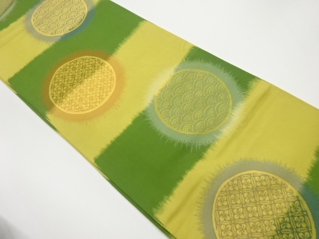 SALE!! JAPANESE FUKURO OBI / WOVEN FLOWER RHOMBUS / BY ORIETSU
