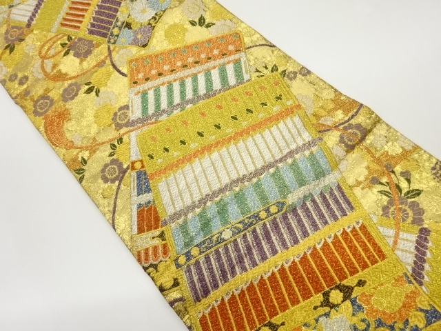 SALE!! JAPANESE FUKURO OBI / WOVEN FLOWERS