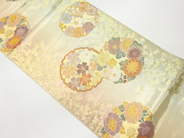 SALE!! JAPANESE FUKURO OBI / WOVEN FLOWERS