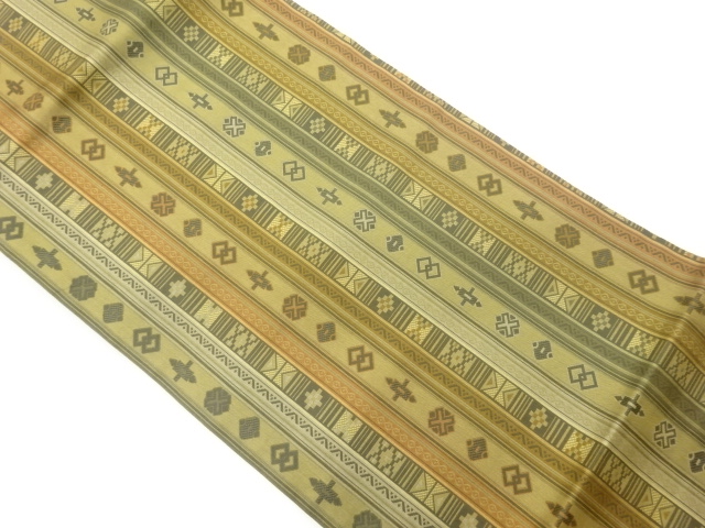 SALE!! JAPANESE NAGOYA OBI / WOVEN GEOMETRIC
