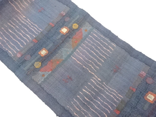 SALE!! JAPANESE NAGOYA OBI / MAWATA TSUMUGI / WOVEN GEOMETRIC