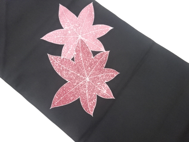 SALE!! JAPANESE NAGOYA OBI / SHIOZE / MAPLE LEAVES