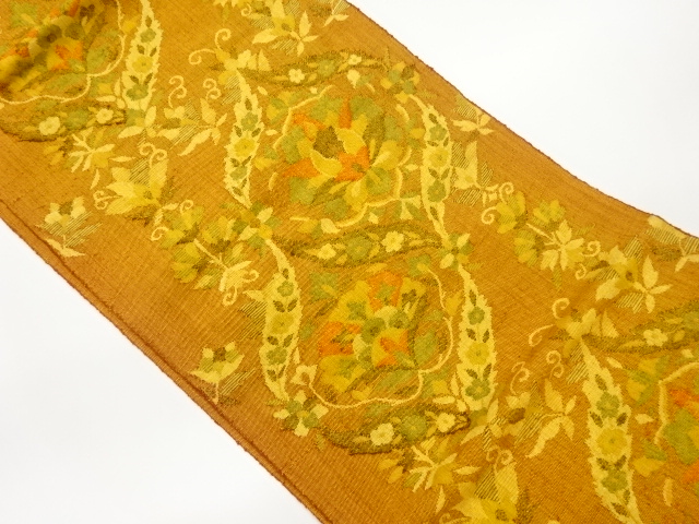 SALE!! JAPANESE NAGOYA OBI / WOVEN FLOWER ARABESQUE