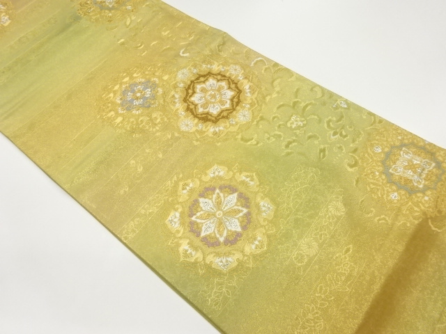 SALE!! JAPANESE FUKURO OBI / WOVEN FLOWER ARABESQUE