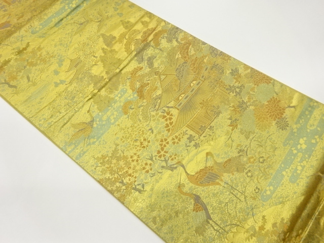 SALE!! JAPANESE FUKURO OBI / WOVEN FLORAL PLANTS