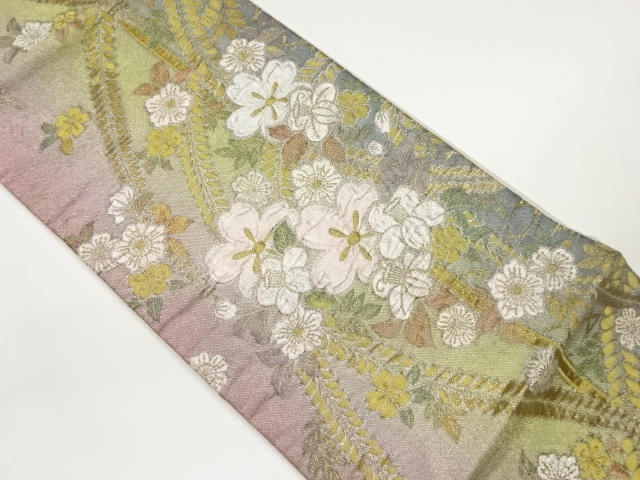 SALE!! JAPANESE FUKURO OBI / MATELASSE / WOVEN SAKURA