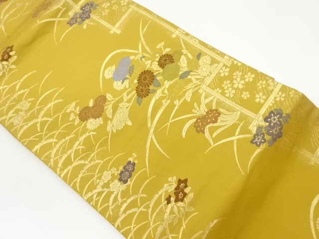 SALE!! JAPANESE NAGOYA OBI / WOVEN FLOWERS