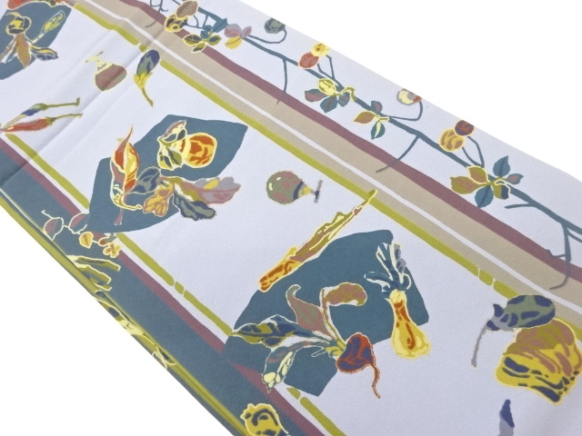 SALE!! JAPANESE HIRAKI NAGOYA OBI / SHIOZE / KINSAI / JIGAMI PATTERN