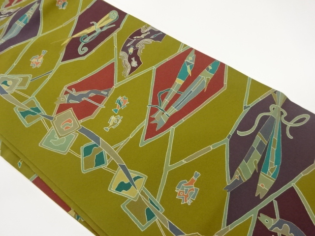 SALE!! JAPANESE NAGOYA OBI / KINSAI / ABSTRACT RHOMBUS