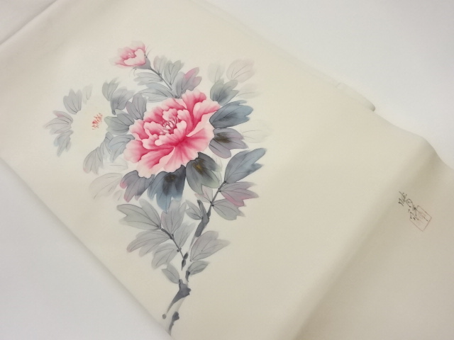 SALE!! JAPANESE NAGOYA OBI / SHIOZE / KINSAI / FLORAL PLANTS / ARTIST WORK