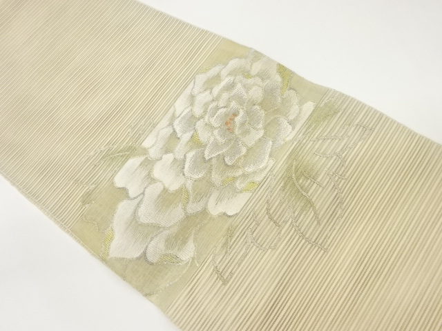 SALE!! JAPANESE NAGOYA OBI FOR SUMMER / TSUZURE / WOVEN PEONY