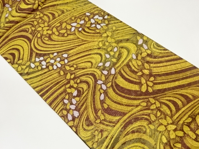 SALE!! JAPANESE FUKURO OBI / WOVEN SAKURA