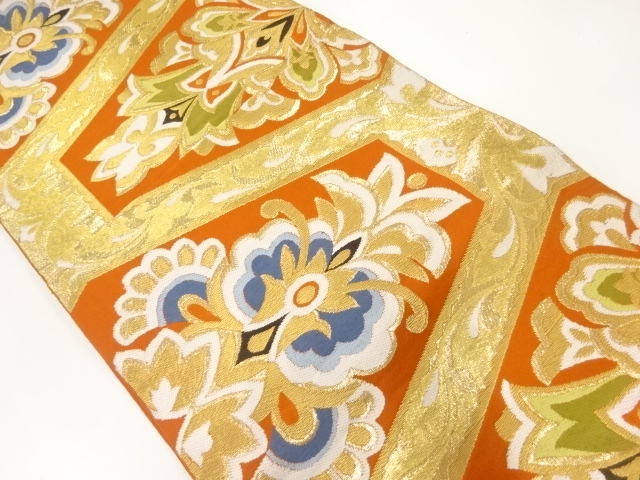 SALE!! JAPANESE KIMONO / ANTIQUE FUKURO OBI / WOVEN FLORAL SARASA