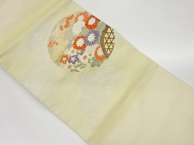 SALE!! JAPANESE NAGOYA OBI / WOVEN FLOWERS