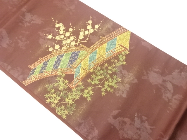 SALE!! JAPANESE FUKURO OBI / KINSAI / EMBROIDERY / UME
