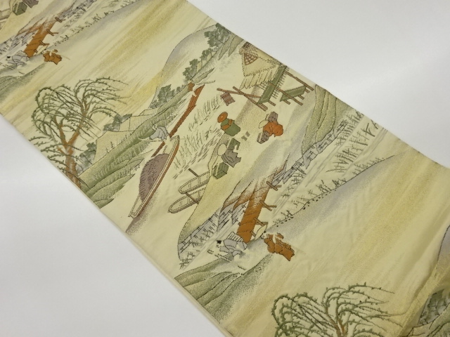 SALE!! JAPANESE FUKURO OBI / WOVEN PEOPLE IN THE PAST