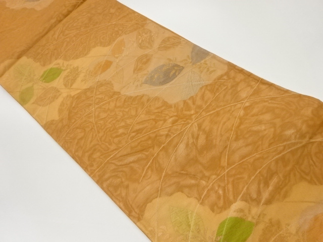 JAPANESE FUKURO OBI FOR SUMMER / WOVEN LEAF