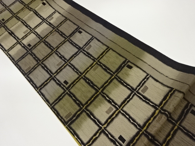 JAPANESE FUKURO OBI / MATELASSE / WOVEN GRID