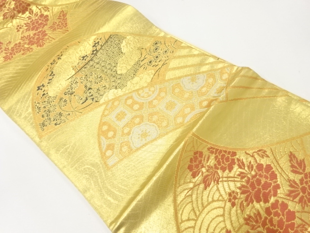 JAPANESE FUKURO OBI / WOVEN FOLDING FAN PATTERN