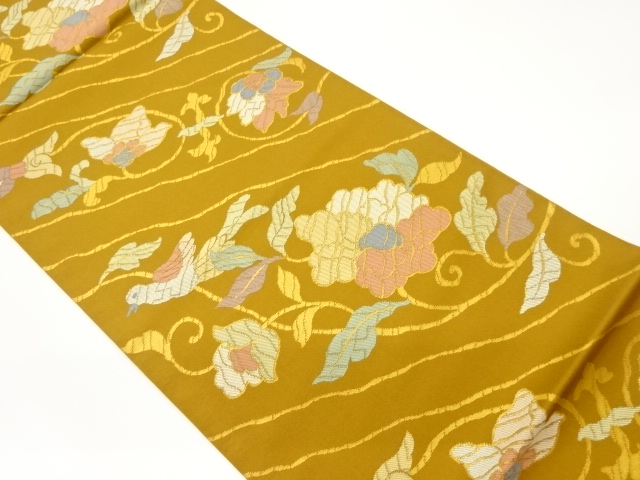 JAPANESE FUKURO OBI / WOVEN ABSTRACT BIRD