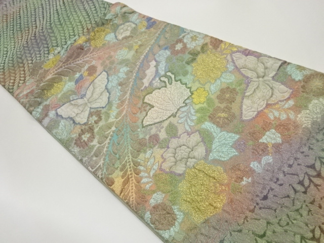 JAPANESE FUKURO OBI / MATELASSE / WOVEN FLOWER