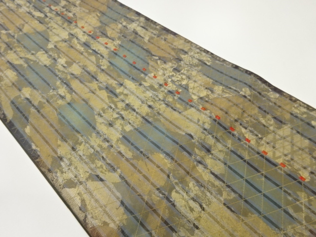 JAPANESE FUKURO OBI / WOVEN GRID / BY WATABUN