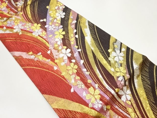 JAPANESE FUKURO OBI / PULP CLOTH / WOVEN SAKURA