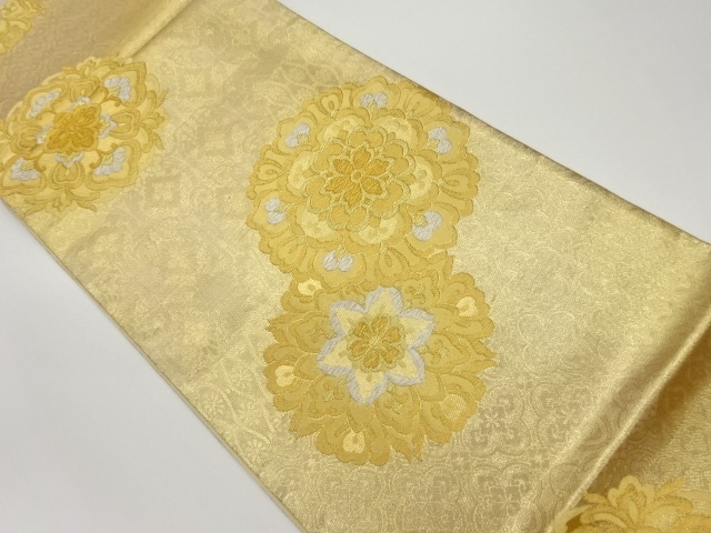 JAPANESE FUKURO OBI / WOVEN FLOWER CREST