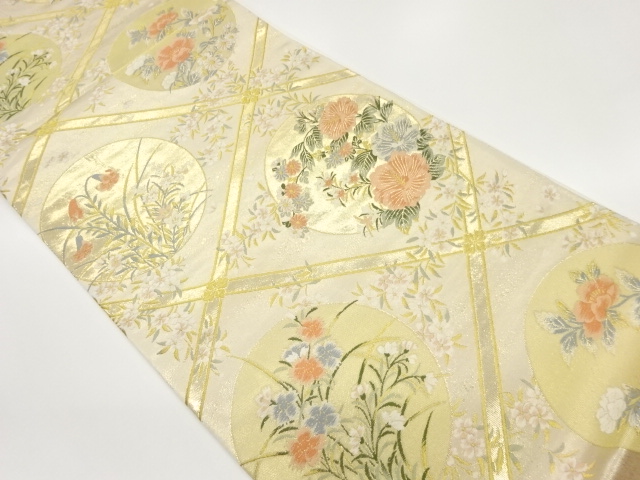 JAPANESE FUKURO OBI / WOVEN FLOWERS