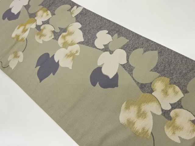 JAPANESE FUKURO OBI / WOVEN  IVY LEAVES