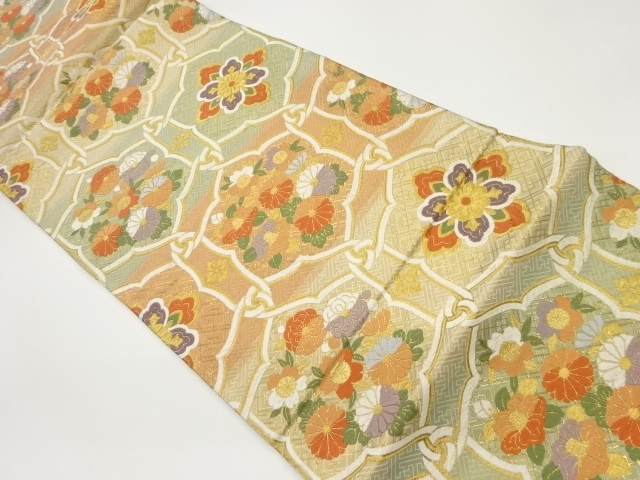 JAPANESE FUKURO OBI / SAGANISHIKI / WOVEN FLOWERS