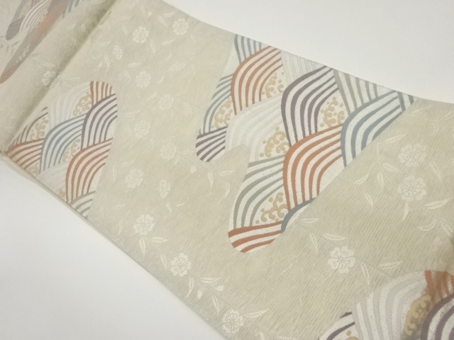 JAPANESE FUKURO OBI FOR SUMMER / TSUZURE / WOVEN WEEPING SAKURA