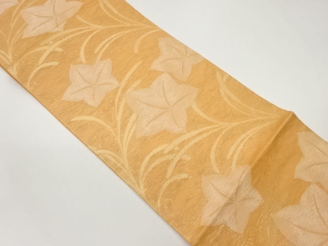 SALE!! JAPANESE FUKURO OBI FOR SUMMER / WOVEN MAPLE LEAVES