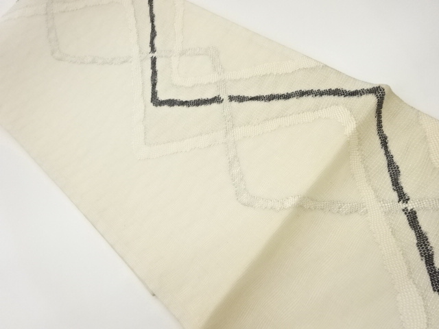JAPANESE FUKURO OBI FOR SUMMER / WOVEN ABSTRACT RHOMBUS