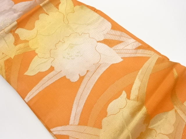 SALE!! JAPANESE KIMONO / NAGOYA OBI FOR SUMMER / SILK / WOVEN ORCHID
