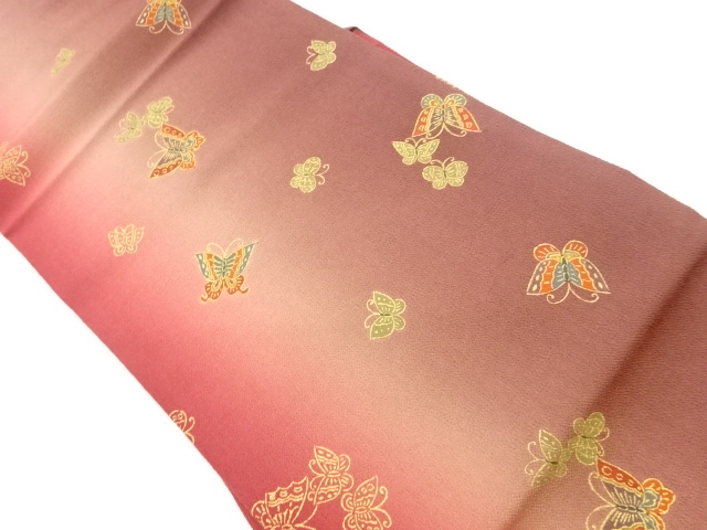 SALE!! JAPANESE NAGOYA OBI / CHIRIMEN / KINSAI / BUTTERFLY