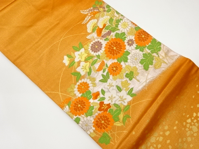 SALE!! JAPANESE NAGOYA OBI / WOVEN AUTUMN FLOWERS