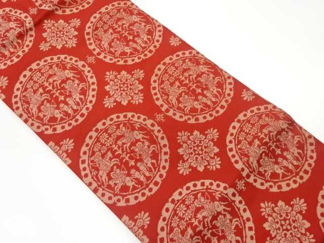 SALE!! JAPANESE NAGOYA OBI / WOVEN FLOWER CREST