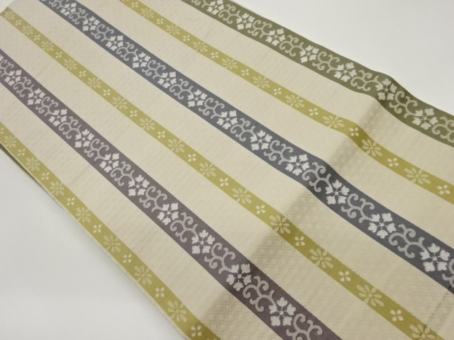 SALE!! JAPANESE NAGOYA OBI / WOVEN FLOWER ARABESQUE