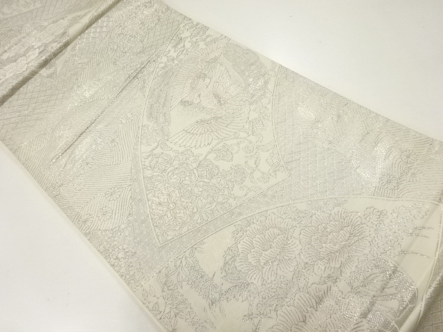 SALE!! JAPANESE KIMONO / ANTIQUE FUKURO OBI / SILK / WOVEN JIGAMI PATTERN