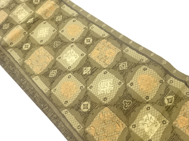 SALE!! JAPANESE NAGOYA OBI / WOVEN ABSTRACT CHECKERED