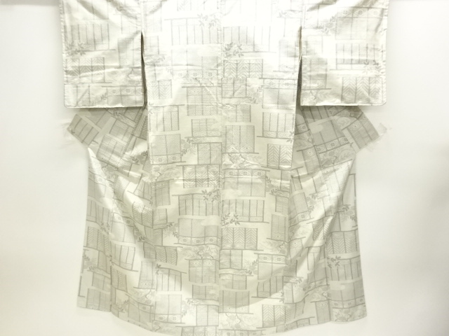 SALE!! JAPANESE KIMONO / ANTIQUE KIMONO / SILK / TOKAMACHI TSUMUGI / WOVEN FLOWER