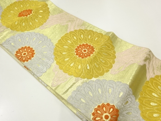 SALE!! JAPANESE KIMONO / ANTIQUE FUKURO OBI / SILK / WOVEN FLOWER