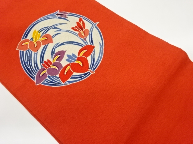 JAPANESE NAGOYA OBI / JODAI TSUMUGI / KATAZOME / IRIS