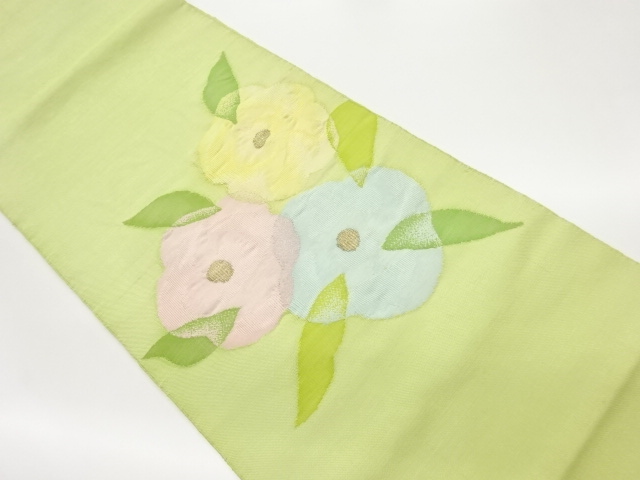 JAPANESE NAGOYA OBI / WOVEN FLOWERS