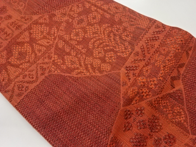 SALE!! JAPANESE NAGOYA OBI / CHIKUZEN HAKATA / WOVEN FLORAL PLANTS