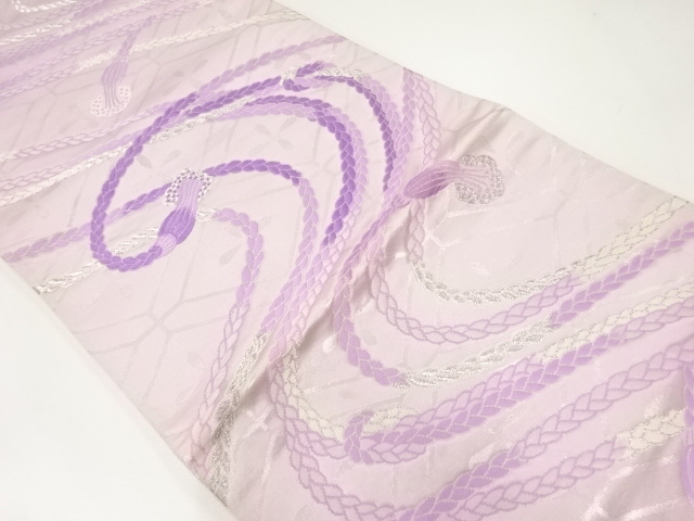 SALE!! JAPANESE KIMONO / ANTIQUE FUKURO OBI / SILK / WOVEN KUMIHIMO CORD PATTERN