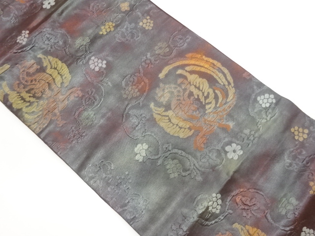 SALE!! JAPANESE NAGOYA OBI / MATELASSE / WOVEN PHOENIX