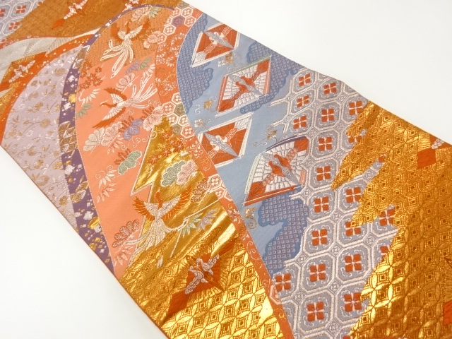 ys7044534; 砂子綴れ抽象模様織出し全通袋帯 ys7044534; 砂子綴れ抽象模様織出し全通袋帯